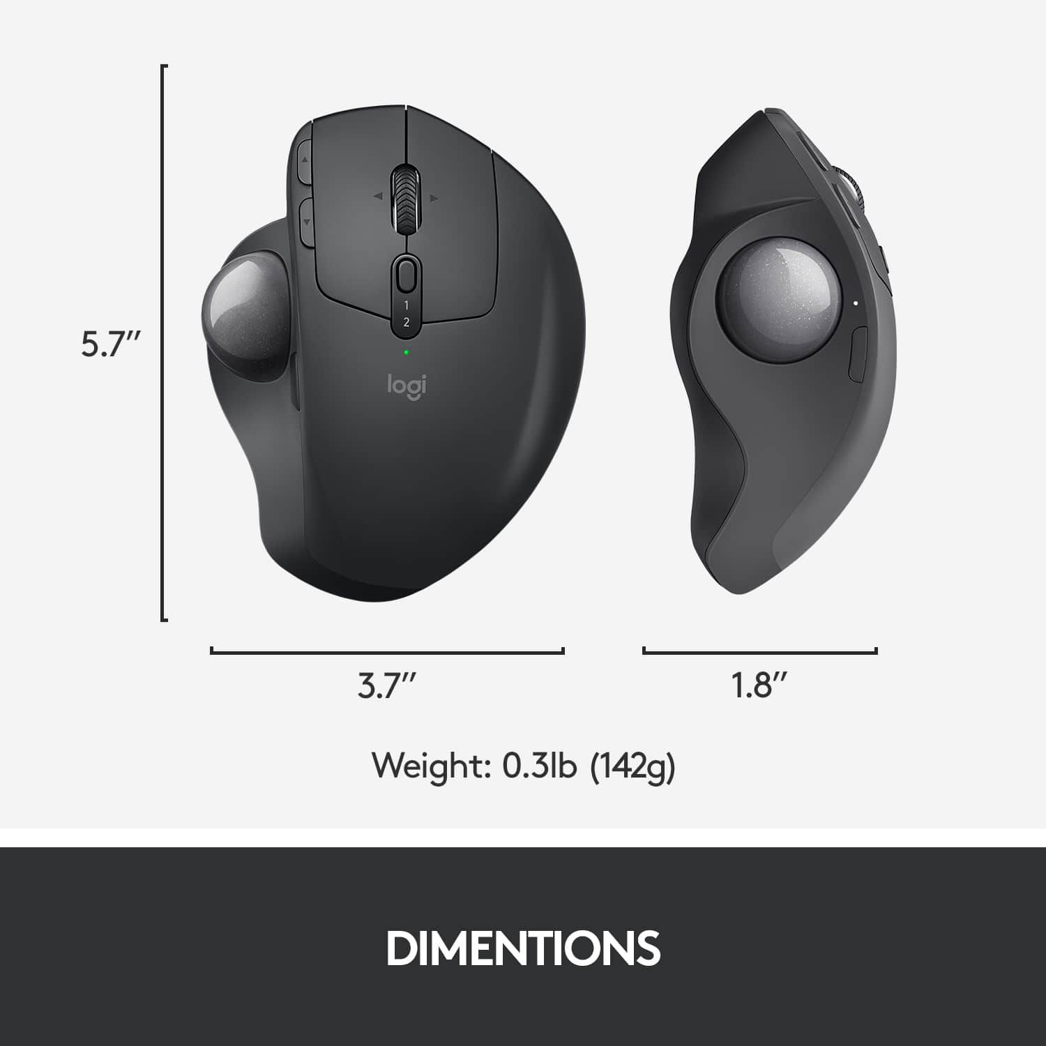  Logitech MX Ergo Wireless Trackball Mouse, Ergonomic