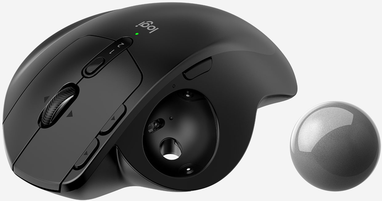 Logitech MX ERGO Plus Wireless Trackball Mouse with Ergonomic design  Graphite 910-005178 - Best Buy