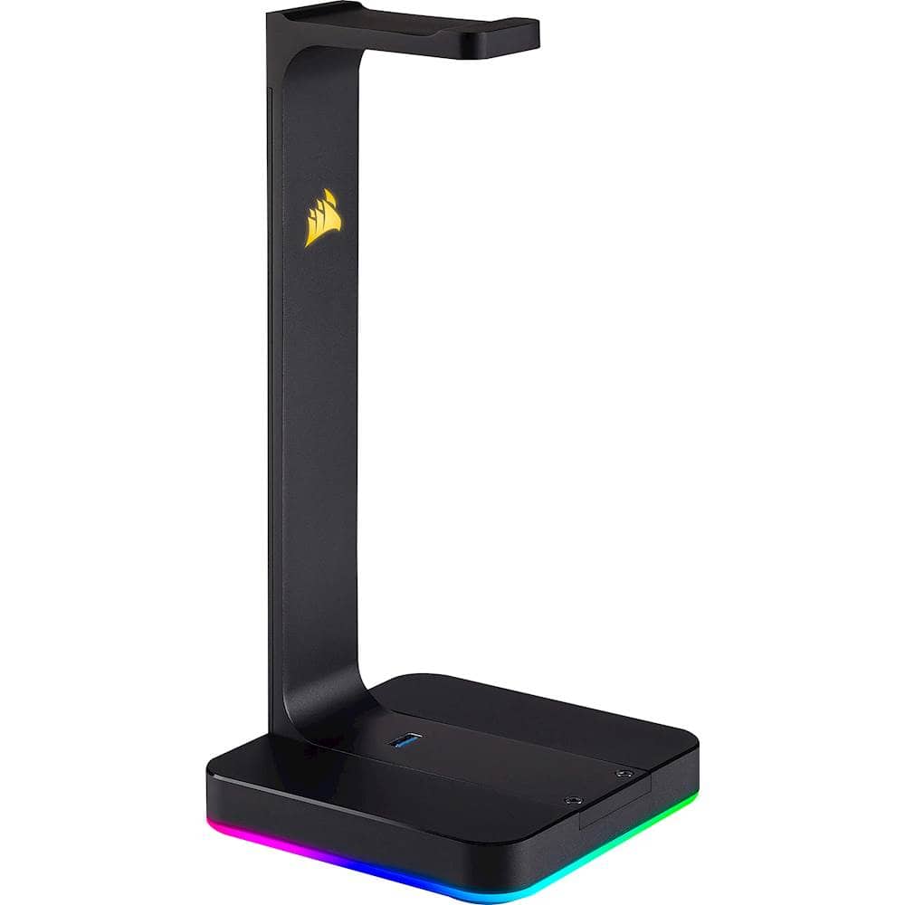 Angle. CORSAIR - Gaming ST100 RGB Premium Headset Stand - Black.