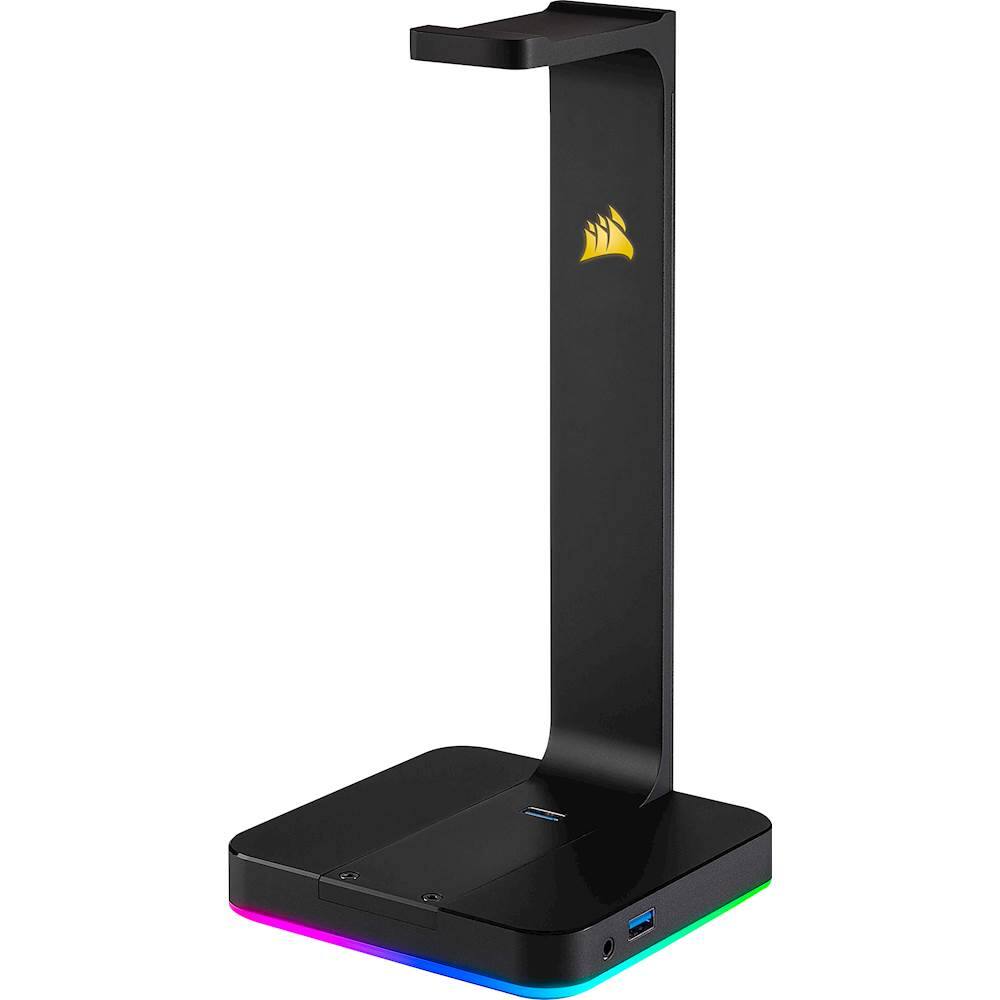 Left. CORSAIR - Gaming ST100 RGB Premium Headset Stand - Black.