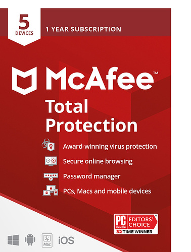 McAfee Total Protection (5 Devices) (1-Year Subscription) - Android|Mac|Windows|iOS was $89.99 now $29.99 (67.0% off)