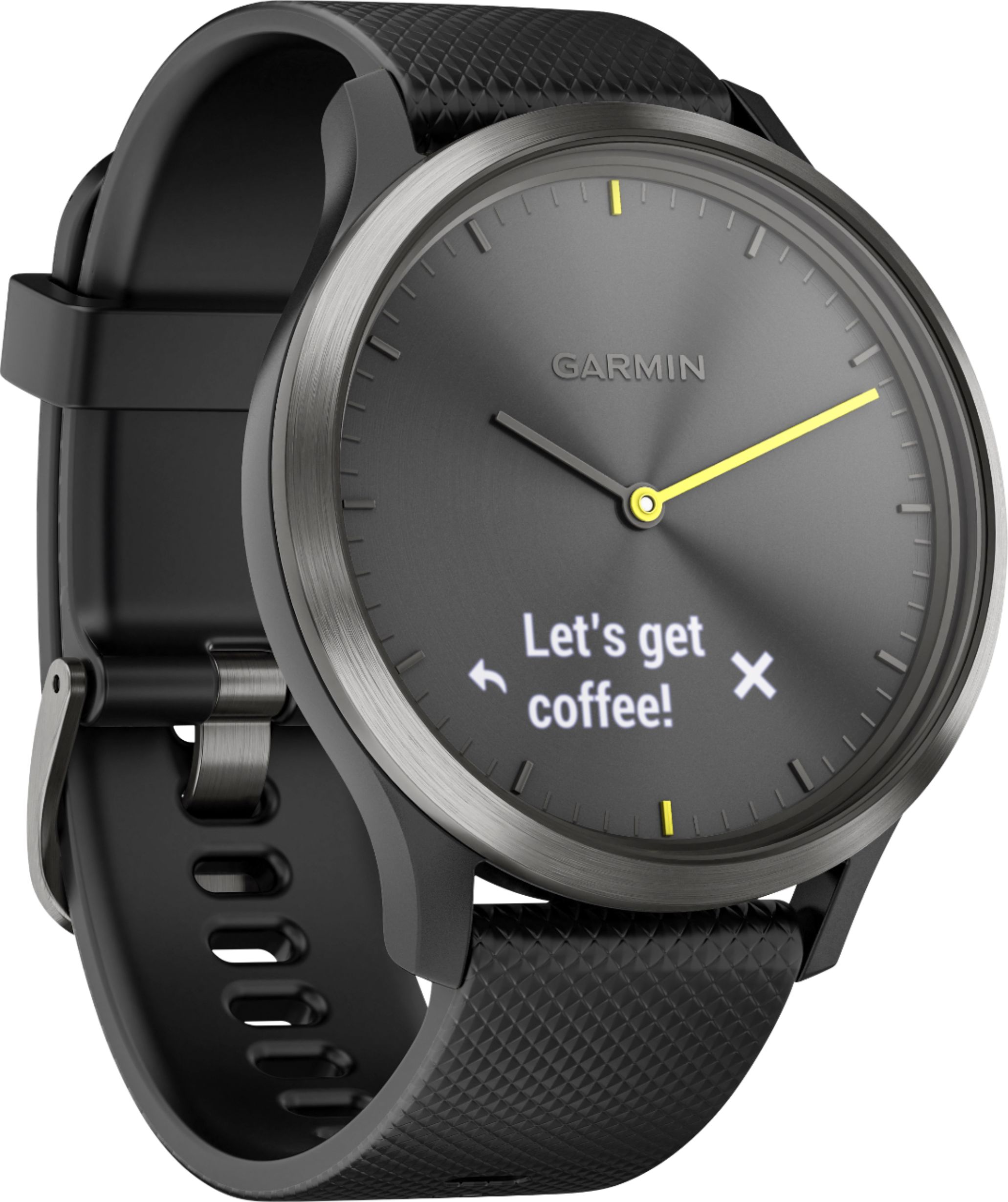 Garmin Vivomove HR Hybrid Smartwatch Sport Black Large New! 