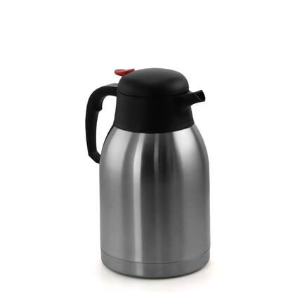 Front. MegaChef - MegaChef 2.11 Quart Stainless Steel Thermal Beverage Carafe for Coffee and Tea - Silver and Black.