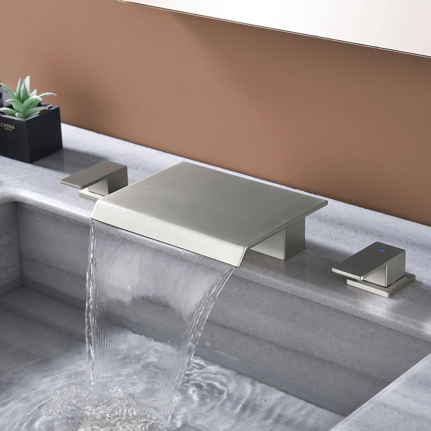 Alt View 2. Boyel Living - Brushed Faucet SUS304 Waterfall Spout cUPC Quick Connect Temporary Shelf - Brushed Nickel.