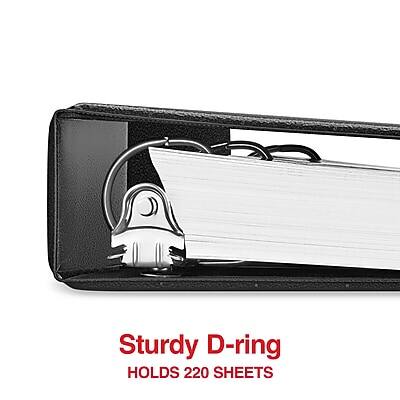 Sturdy D-ring  
HOLDS 220 SHEETS