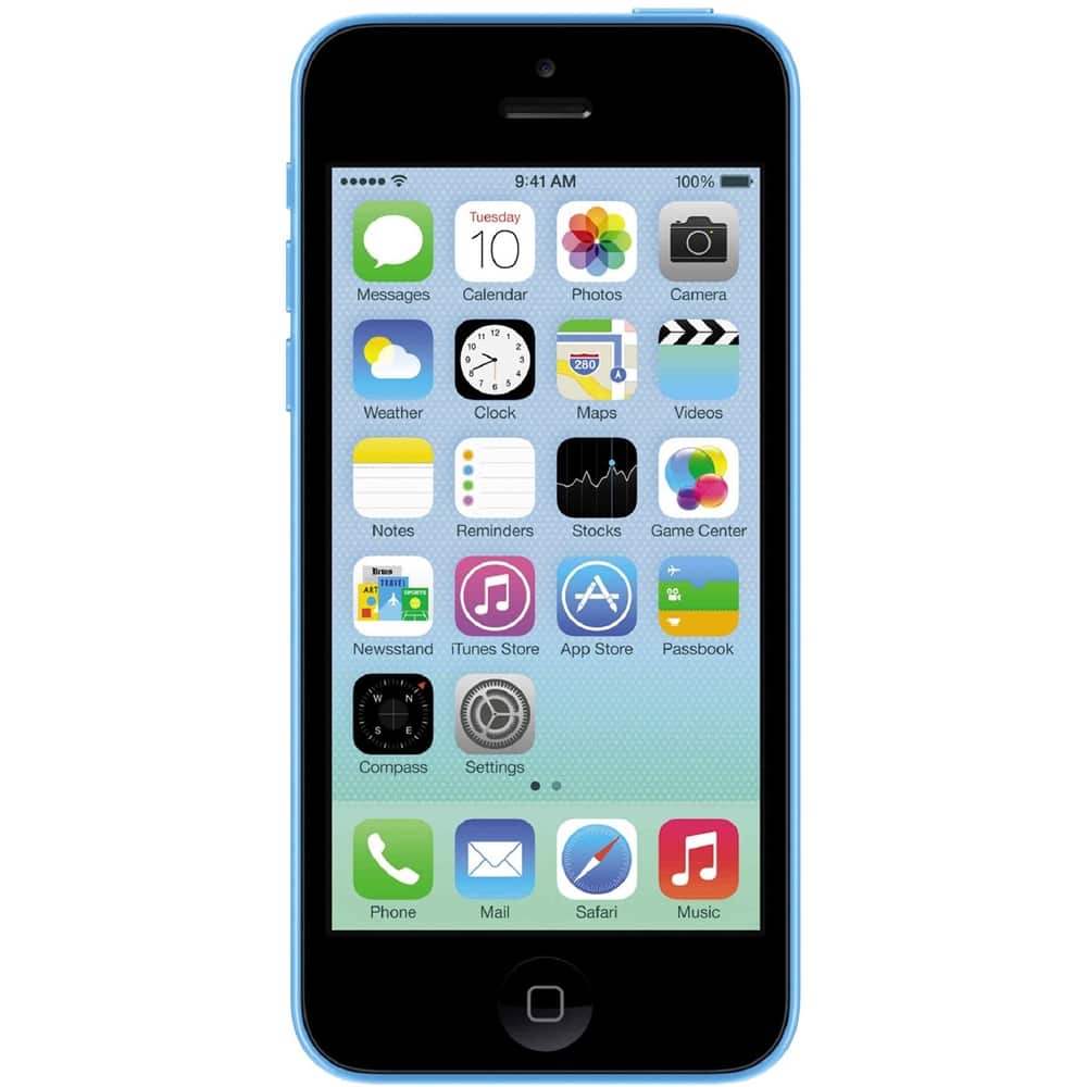 Front. Apple - Pre-Owned Excellent iPhone 5C 4G LTE with 8GB Memory Cell Phone (Unlocked) - Blue.