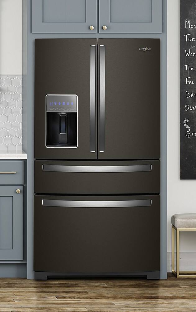 Alt View 18. Whirlpool - 26.2 Cu. Ft. 4-Door French Door Refrigerator - Black Stainless Steel.