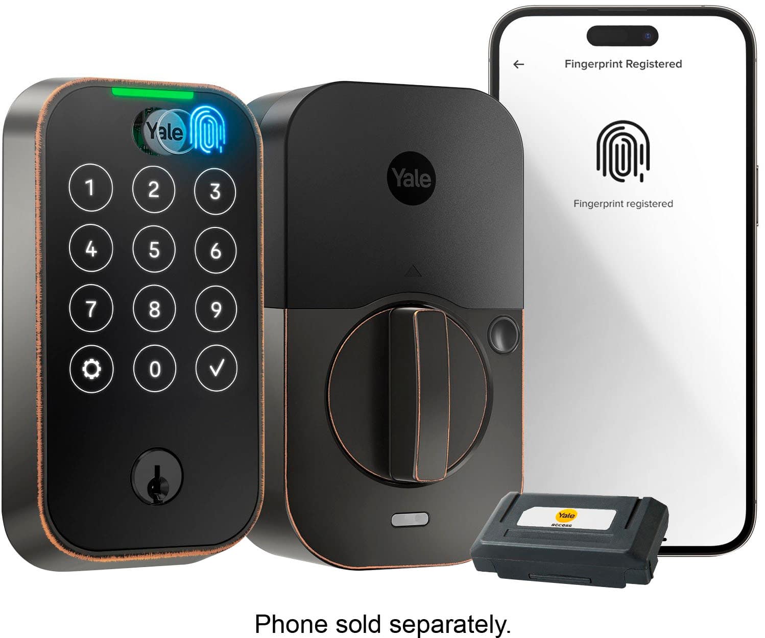 Yale - Assure Lock 2 - Smart Lock Wi-Fi Deadbolt with Touchscreen Keypad | Fingerprint Access - Oil-Rubbed Bronze - Front_Zoom
