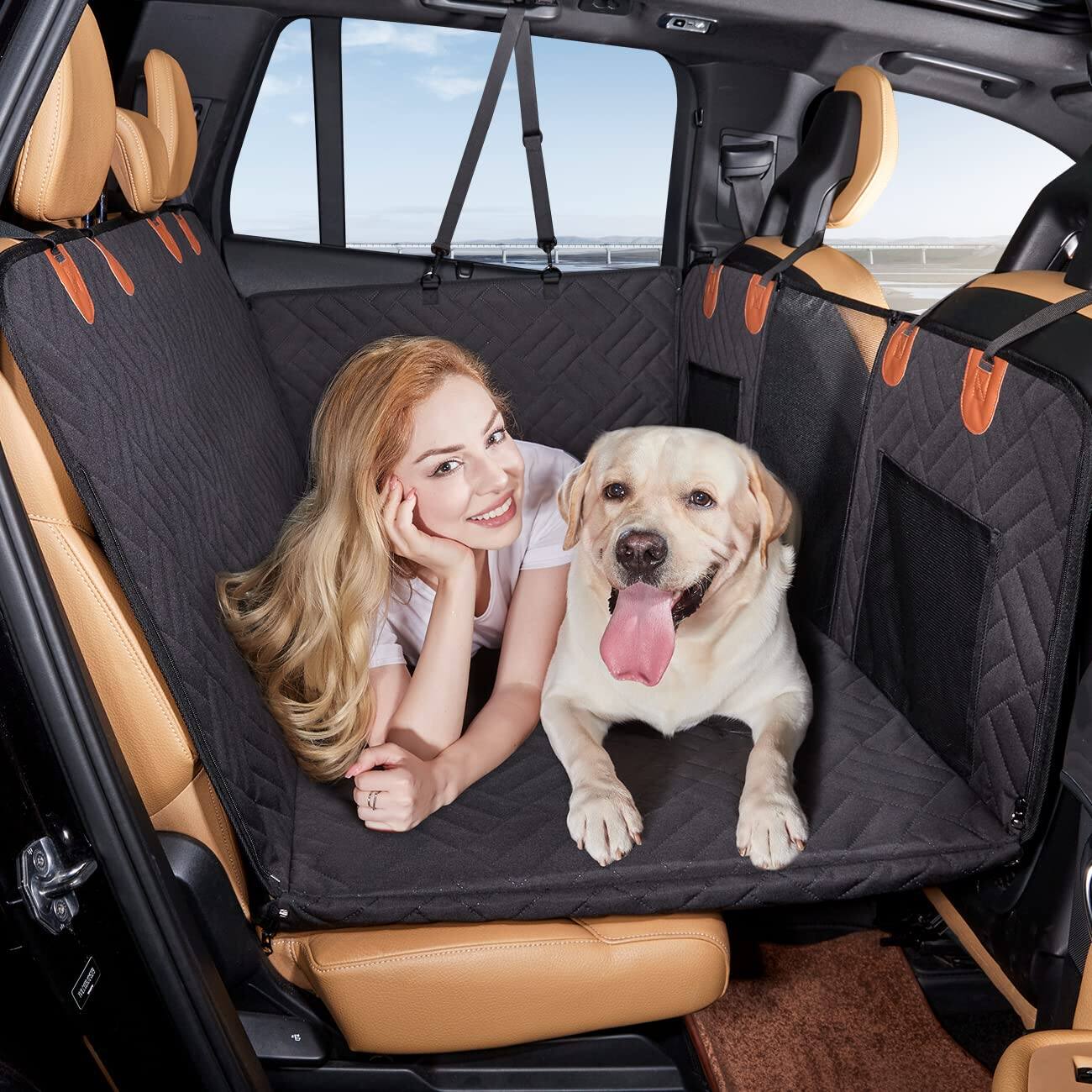 JETRANSPORT Seat Extender Dog Car Cover Hammock For Dogs Grey Back seat ...