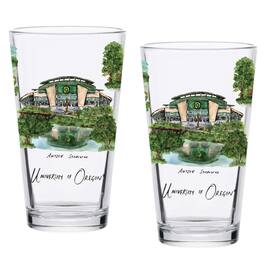 Indigo Falls - Oregon Ducks 2-Pack 16oz.-Laura Wilcox University Pint Set - Multicolor