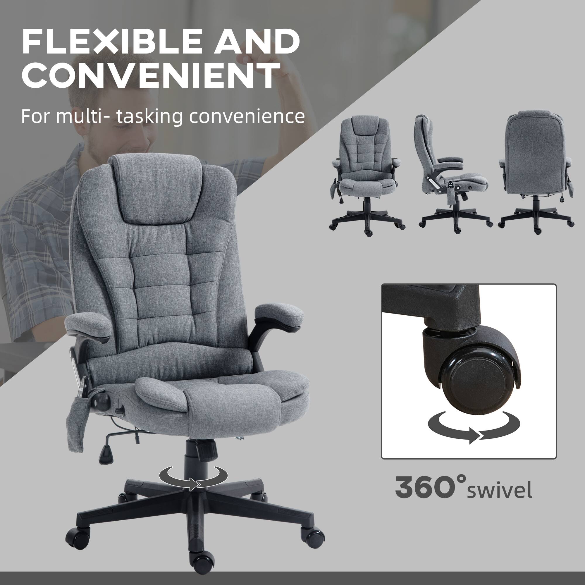 FLEXIBLE AND CONVENIENT
For multi-tasking convenience
360° swivel