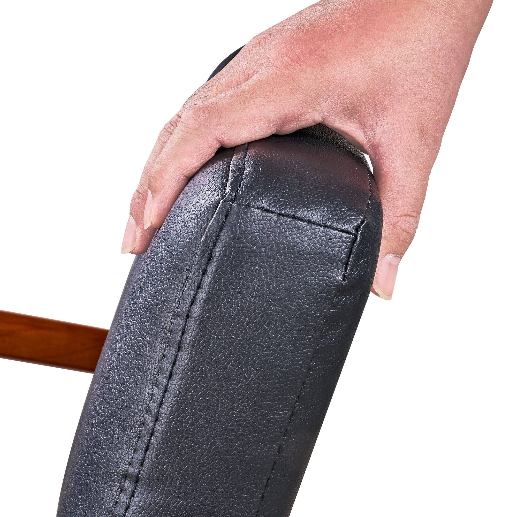 Alt View 1. Vecelo - Mid Century Faux Leather Accent Chair, Modern Lounge Armchair for Living Room Bedroom - Black.