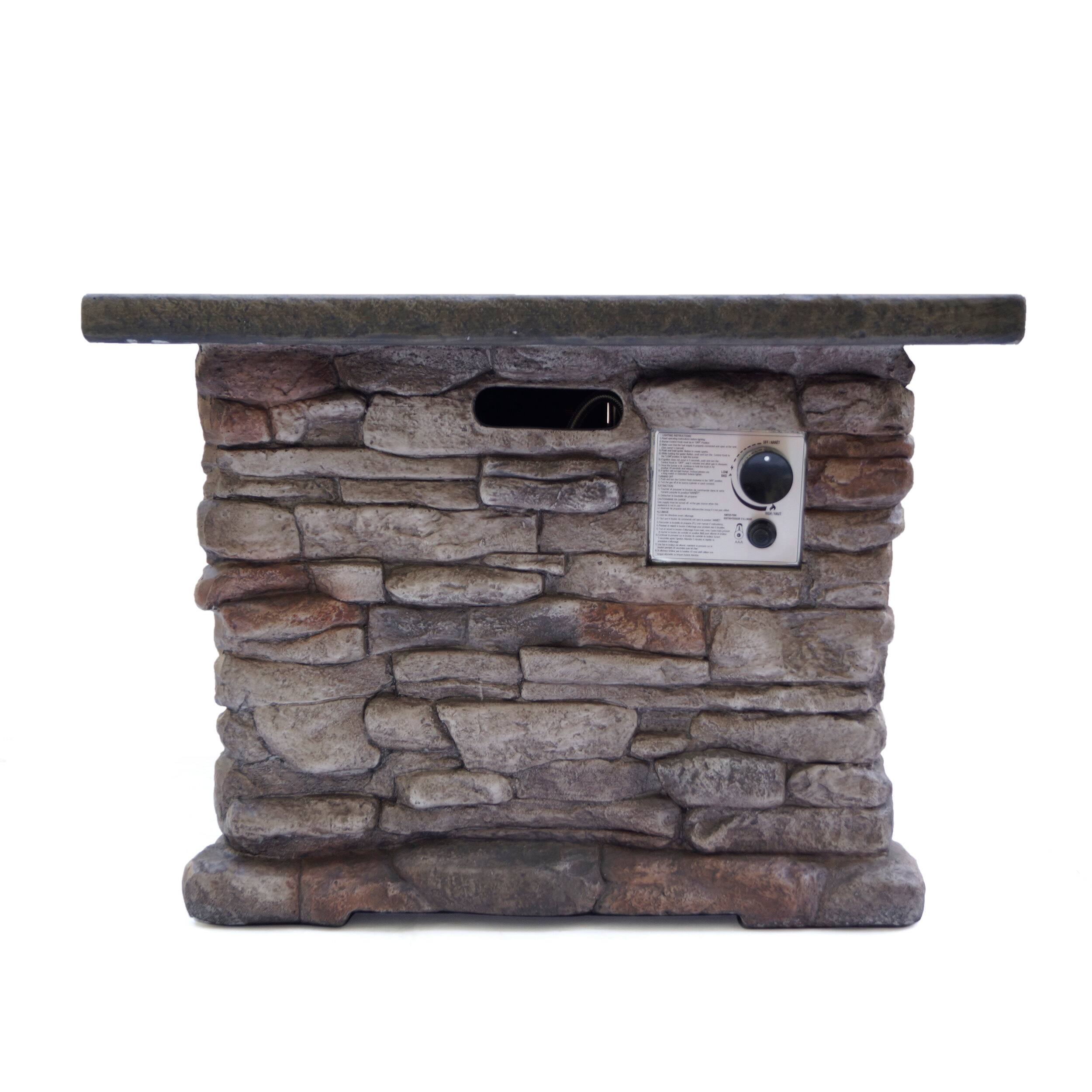 Angle. TinyHomie - STONEWALL 32 SQUARE PROPANE FIRE PIT.