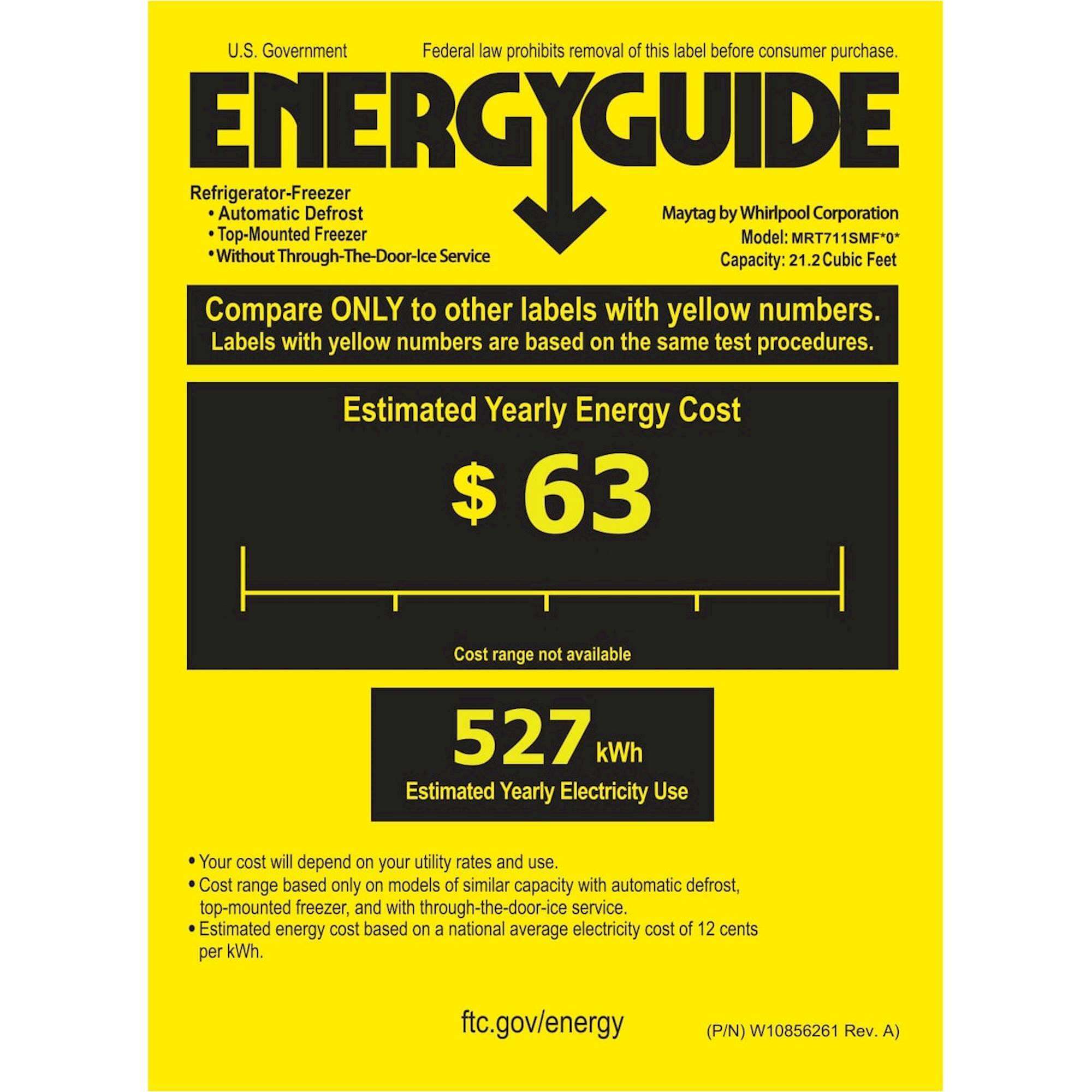 Best Buy Maytag 21.2 Cu. Ft. TopFreezer Refrigerator White MRT711SMFW