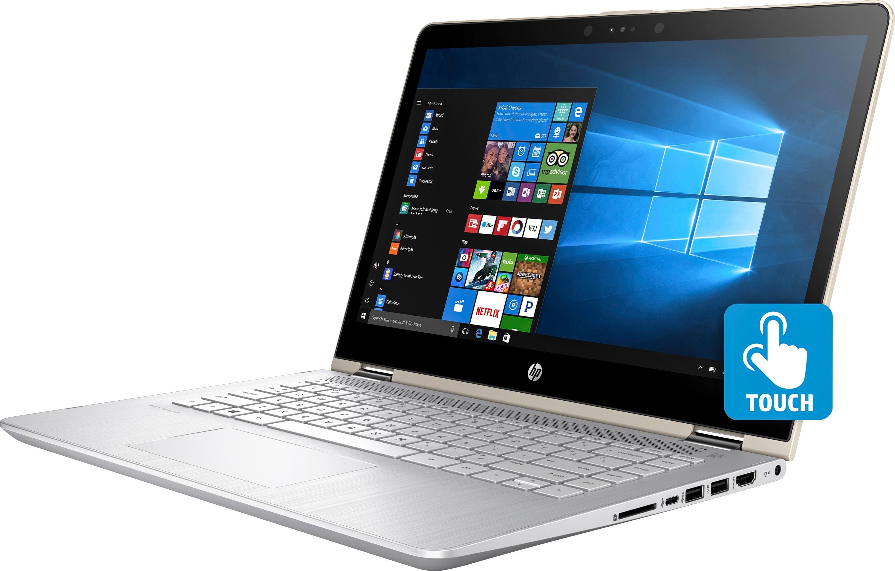 Left. HP - Pavilion x360 2-in-1 14" Touch-Screen Laptop - Intel Core i5 - 8GB Memory - 128GB Solid State Drive.