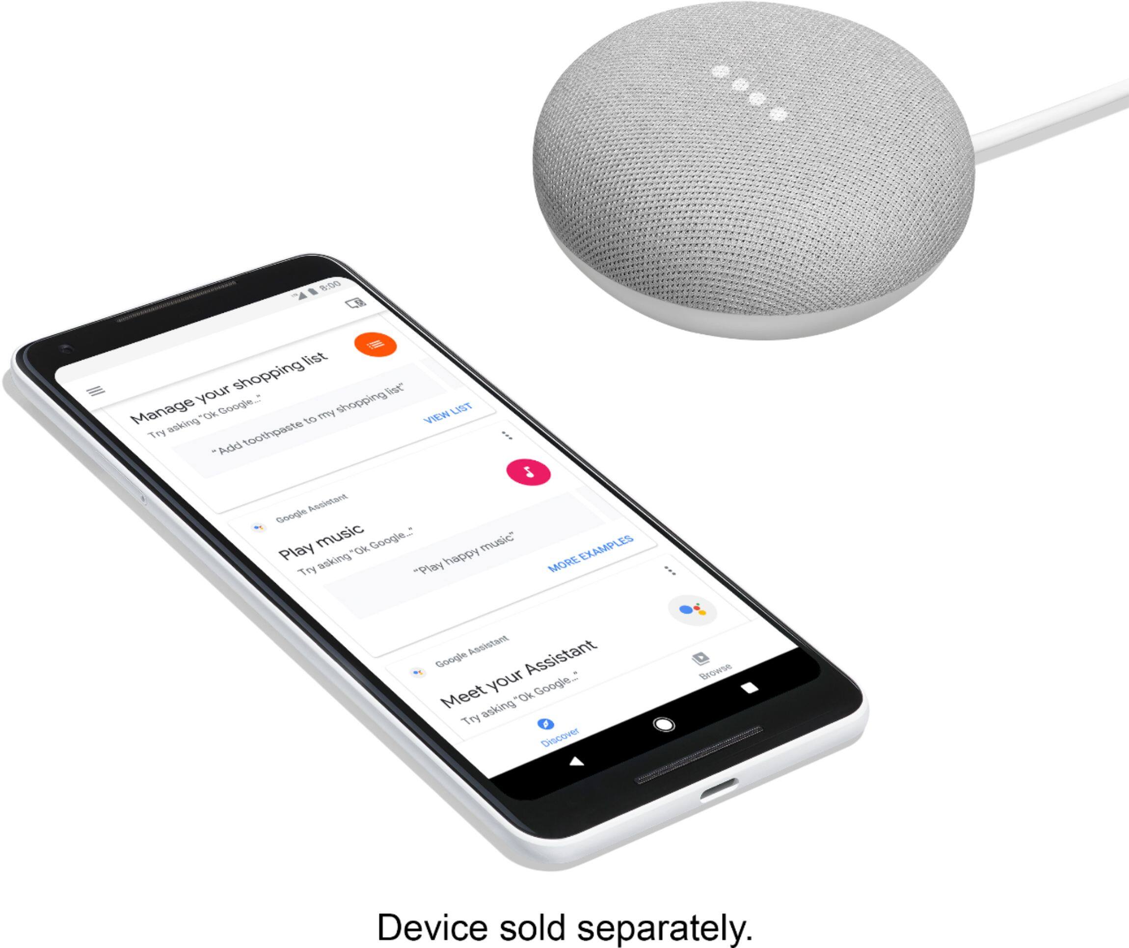 Alt View 17. Google - Home Mini (1st Generation) - Smart Speaker with Google Assistant - Chalk.