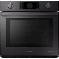 Samsung - Samsung-30" Fingerprint Resistant Chef Collection Single Wall Oven with Flex Duo™-Matte Black Stainless Steel - Fingerprint Resistant Matte Black Stainless Steel - Front_Zoom
