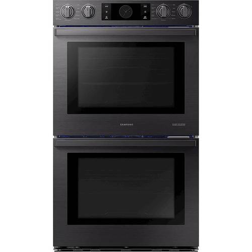 Samsung - 30" Chef Collection Double Wall Oven with Flex Duo™ - Fingerprint Resistant Matte Black Stainless Steel