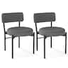 Costway - Dining Chair Set of 2 with Curved Backrest Padded Seat & Metal Legs for Dining Room - Gray