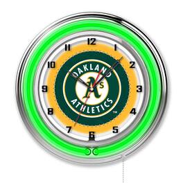 Holland Bar Stool Co. - Oakland Athletics 19" Double Neon Wall Clock - Multicolor
