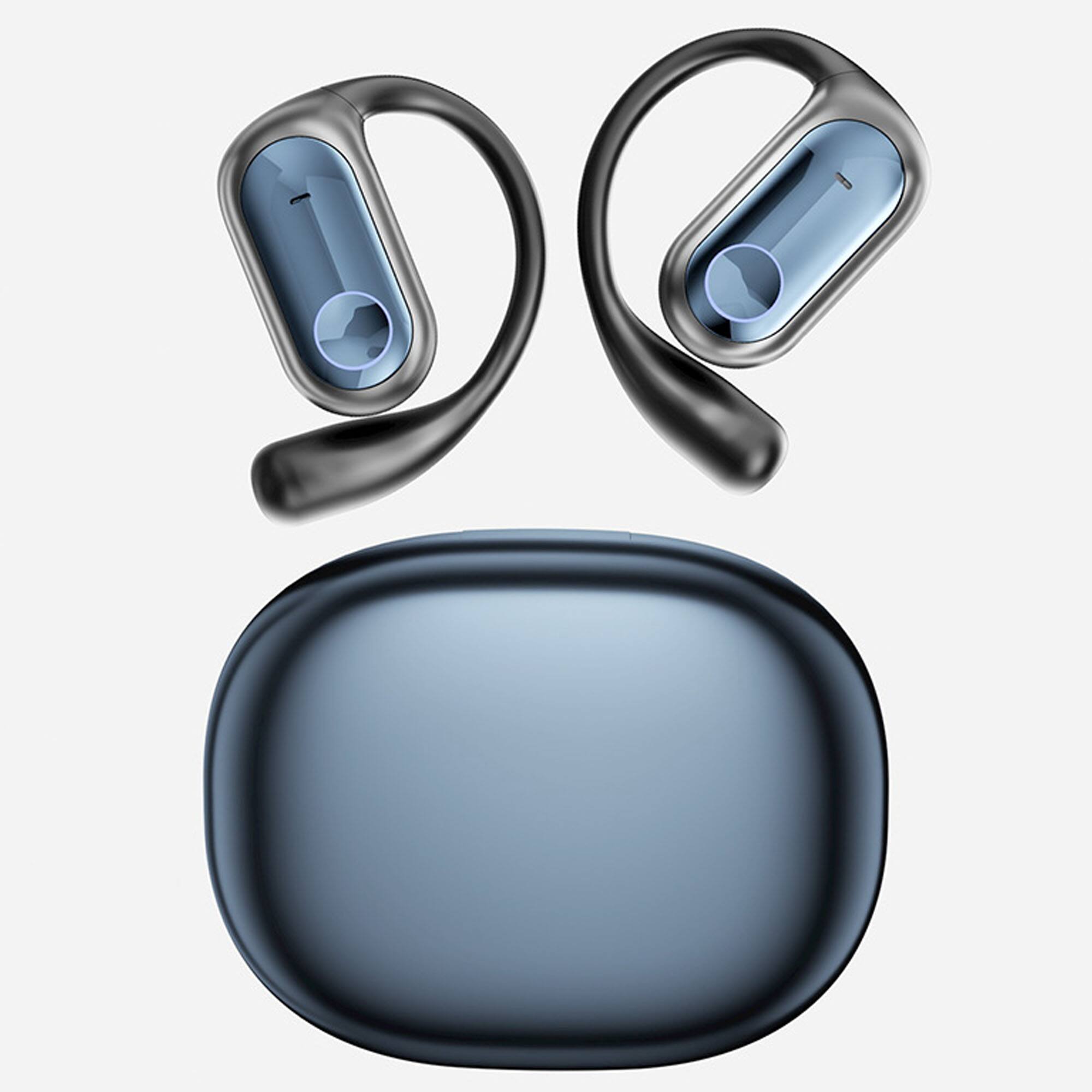 Front. YONWAY - Long Battery Life Open-Ear Bluetooth Earbuds with AI Translation, Stereo Surround Sound, LED Digital Display for Office.