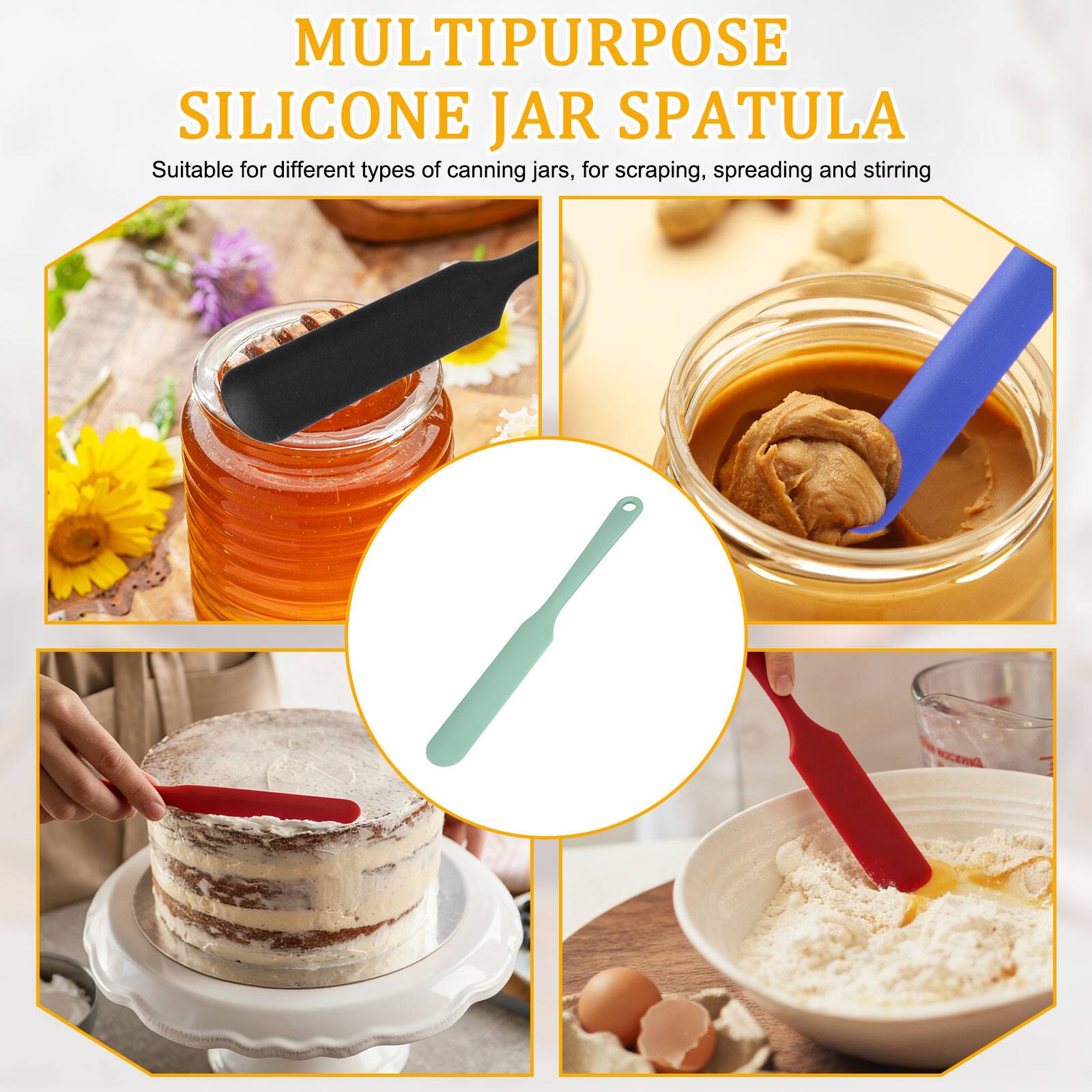 MULTIPURPOSE SILICONE JAR SPATULA

Suitable for different types of canning jars, for scraping, spreading and stirring