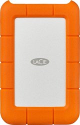 LaCie - Rugged 2TB External USB-C, USB 3.1 Gen 1 Portable Hard Drive - Orange/Silver - Front_Zoom