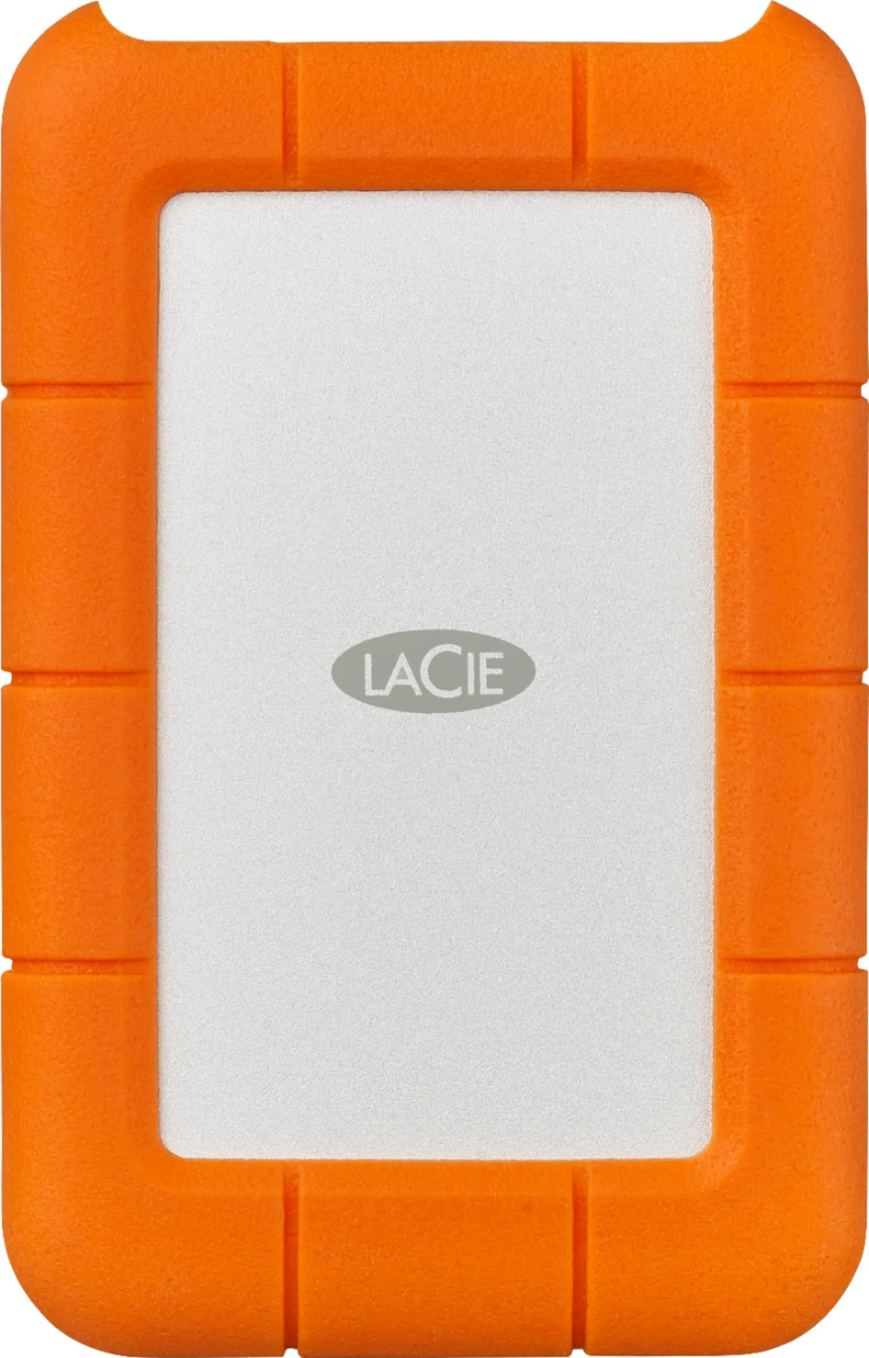 LaCie - Rugged 2TB External USB-C, USB 3.1 Gen 1 Portable Hard Drive - Orange/Silver
