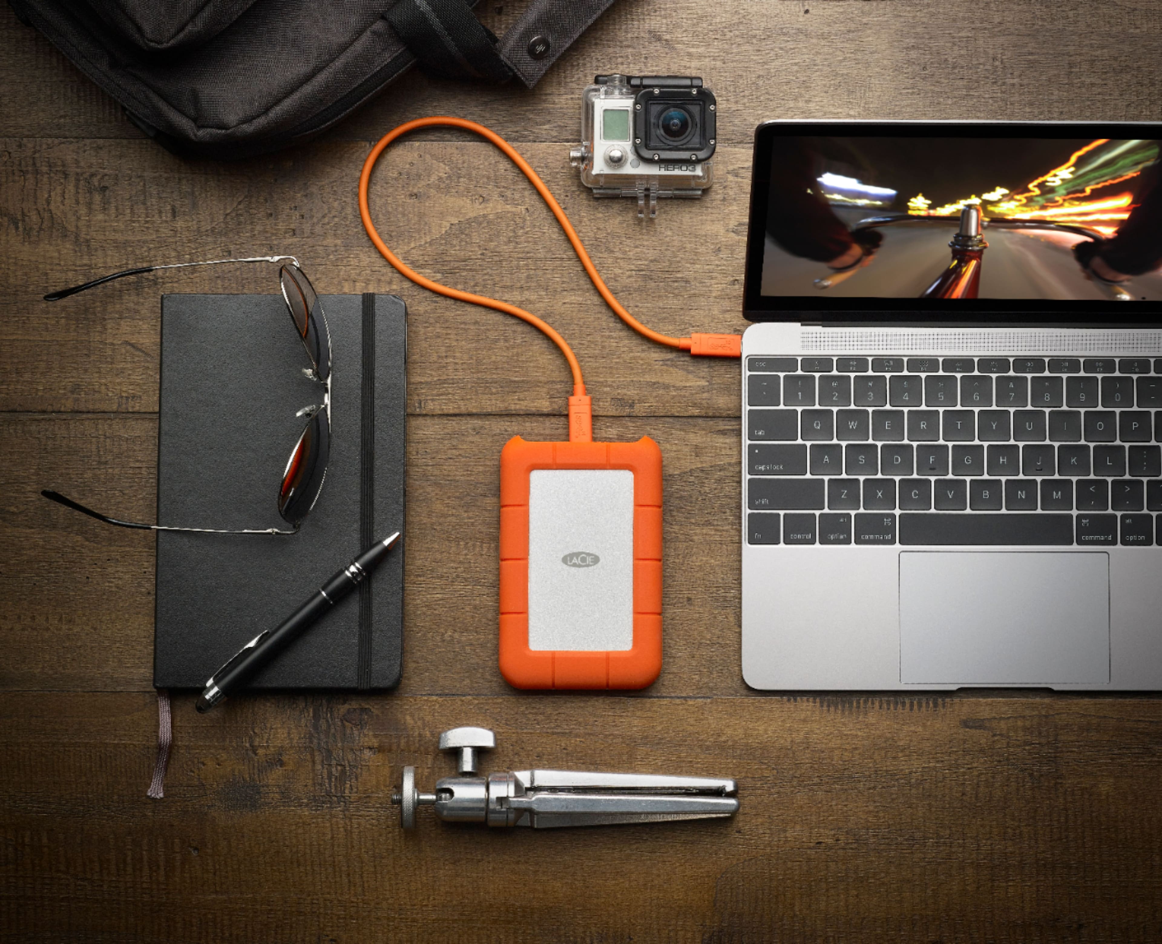 Alt View 12. LaCie - Rugged 2TB External USB-C, USB 3.1 Gen 1 Portable Hard Drive - Orange/Silver.