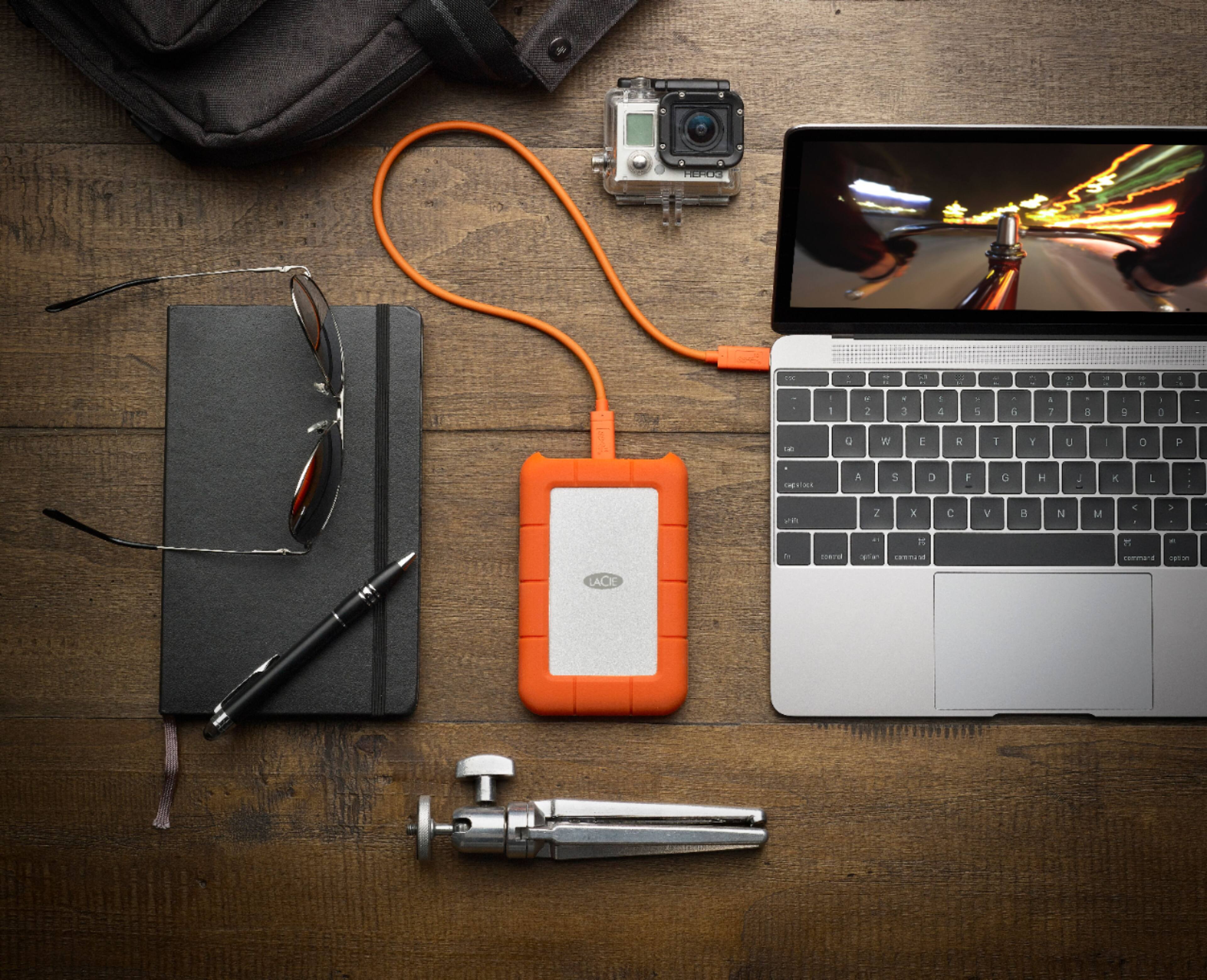 Alt View 12. LaCie - Rugged 2TB External USB-C, USB 3.1 Gen 1 Portable Hard Drive - Orange/Silver.