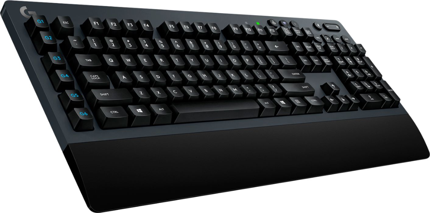 Angle View: Logitech - G613 LIGHTSPEED Full-size Wireless Mechanical Romer-G Tactile Switch Gaming Keyboard with 6 Programmable G-Keys - Black