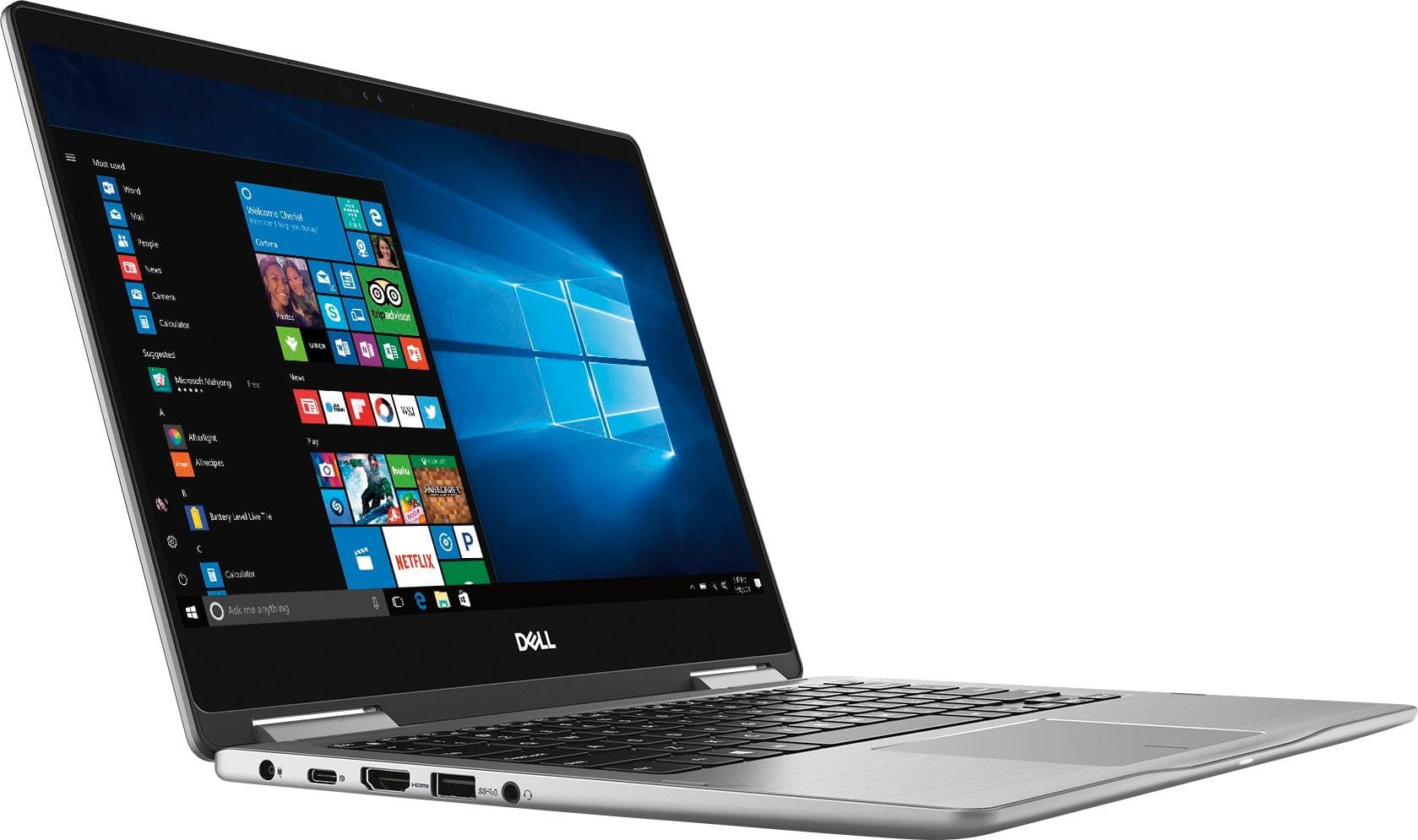 Left. Dell - Inspiron 2-in-1 13.3" Touch-Screen Laptop - Intel Core i5 - 8GB Memory - 256GB Solid State Drive.