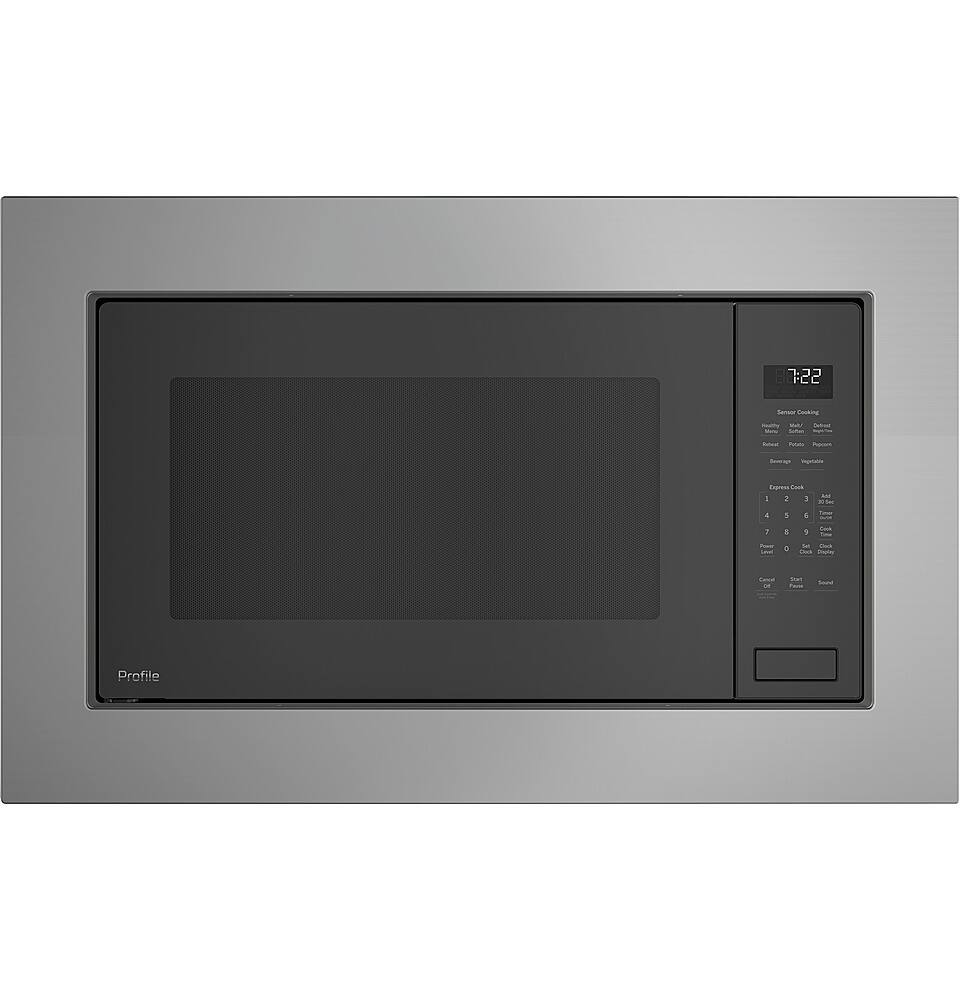 Alt View 11. GE - 27" Built-In Microwave Trim Kit - Stainless steel.