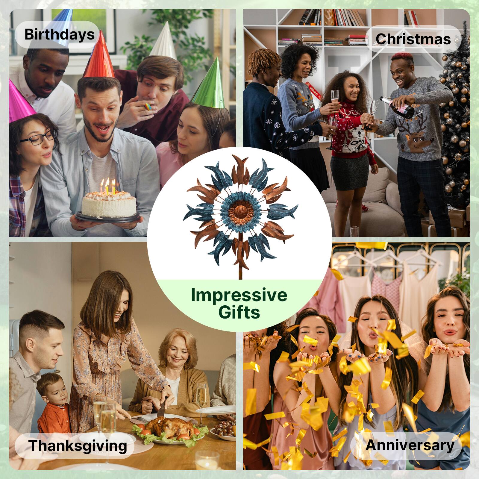 Birthdays  
Christmas  
Impressive Gifts  
Thanksgiving  
Anniversary