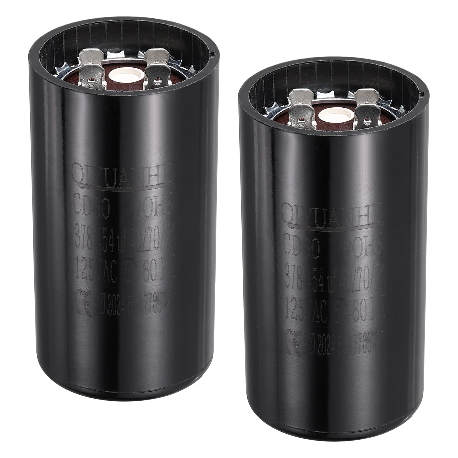 Unique Bargains - 2pcs CD60 Motor Run Capacitor, 378-454uF MFD AC125V, 50-60Hz, for Motor 46x86mm - Black price history on PriceWatchPro
