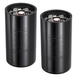 Unique Bargains - 2pcs CD60 Motor Run Capacitor, 378-454uF MFD AC125V, 50-60Hz, for Motor 46x86mm - Black
