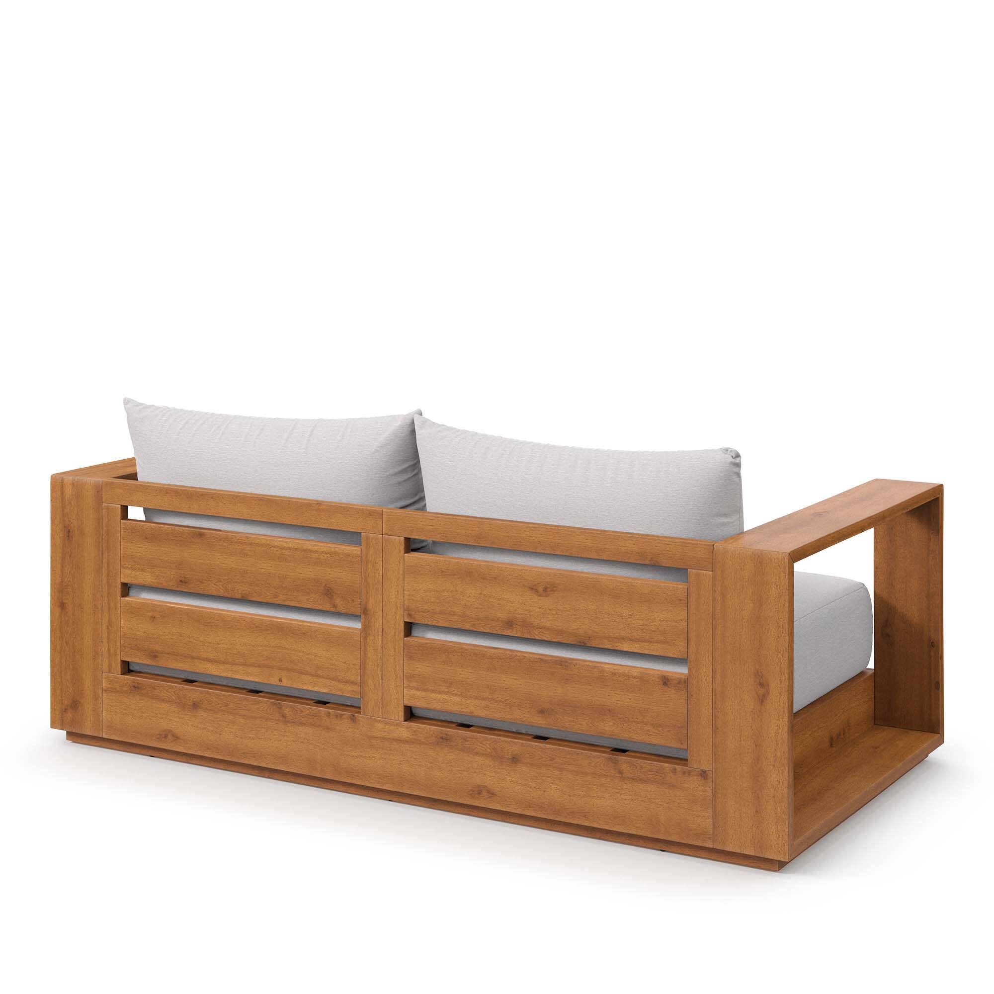 Alt View 1. Modway - Tahoe Acacia Wood Outdoor Patio Acacia Wood Loveseat by Modway - Natural Light Gray.