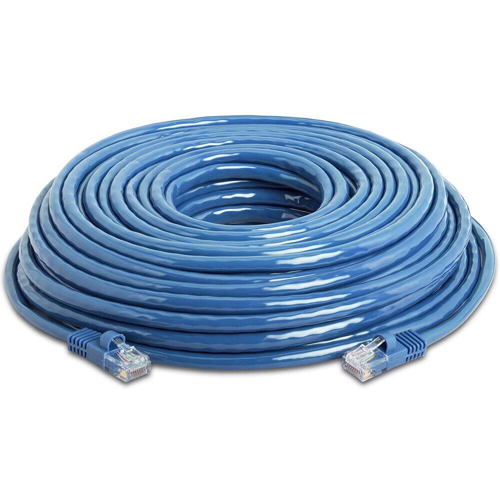 Angle. Cmple.com - Cmple - Cat5e Ethernet Cable 50 ft, 350 MHz UTP Cat 5e Ethernet Patch Cord, 1Gbps Network Lan Cables, RJ45 - Blue - Blue.
