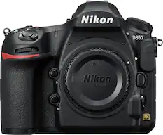 Front. Nikon - D850 DSLR 4k Video Camera (Body Only) - Black.
