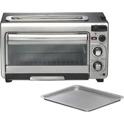Front. Hamilton Beach - 2-Slice Toaster Oven - Stainless steel.