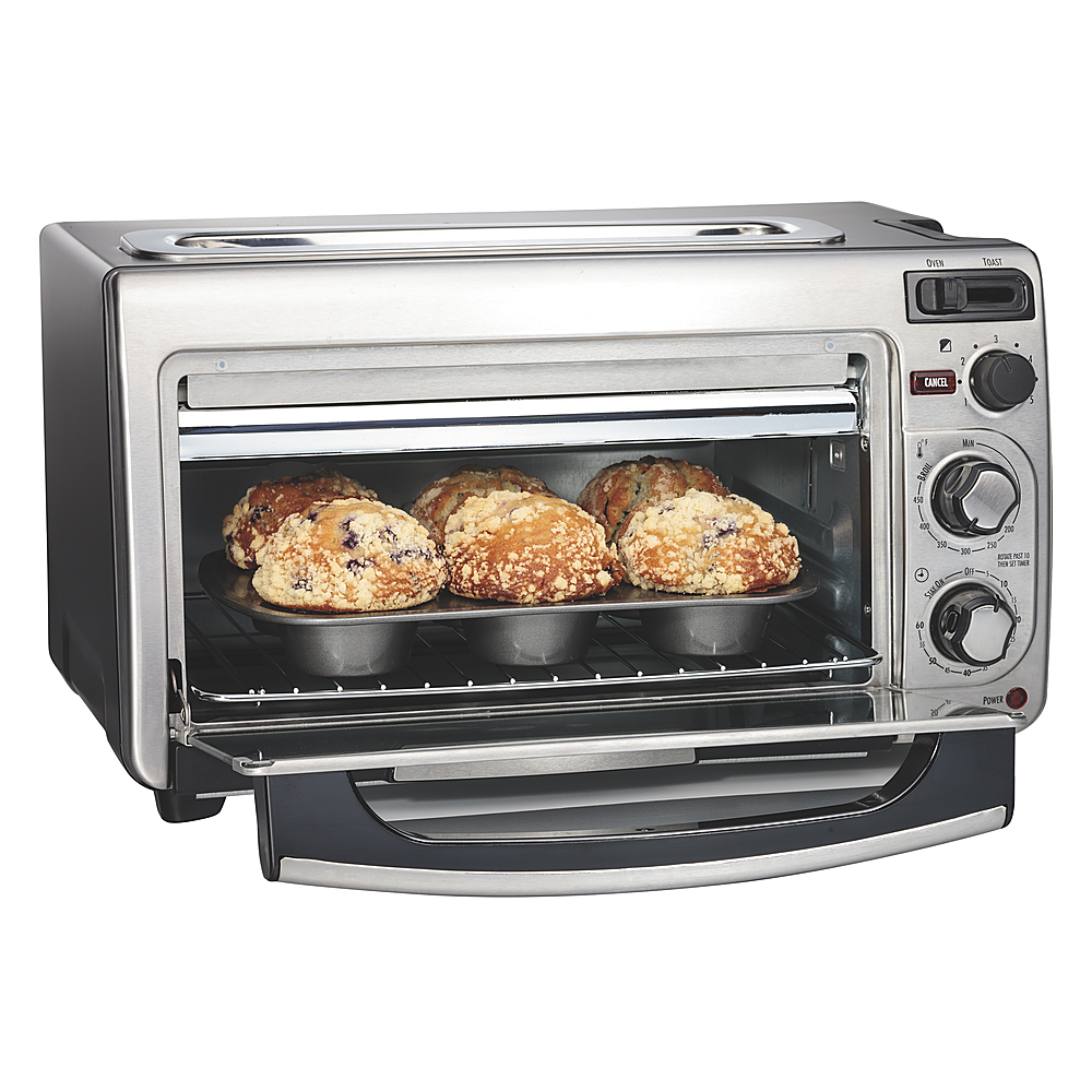 Hamilton Beach 4-Slice Gray Toaster Oven (1450-Watt) at