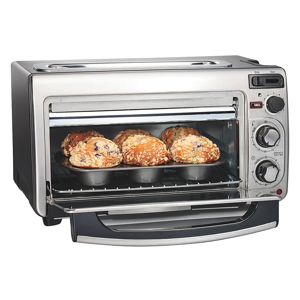 Alt View 15. Hamilton Beach - 2-in-1 Oven & Toaster - Stainless steel.