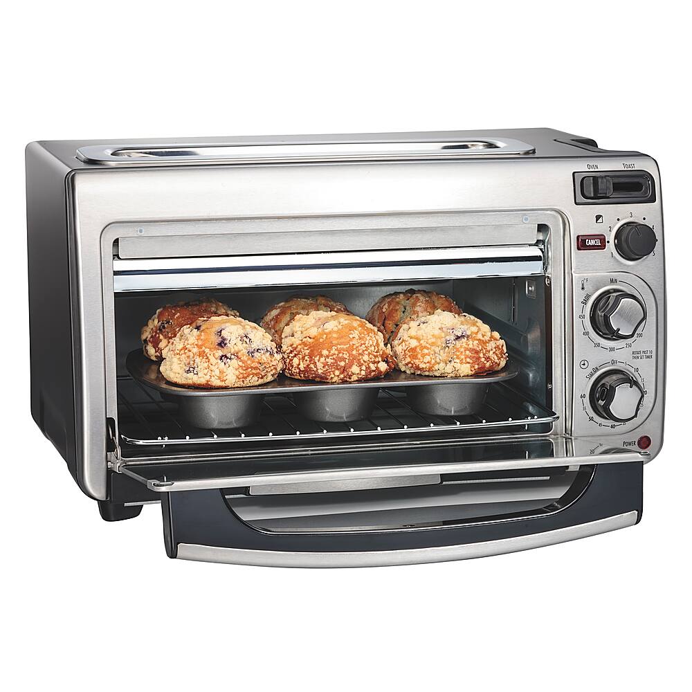 Alt View 15. Hamilton Beach - 2-in-1 Oven & Toaster - Stainless steel.