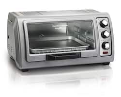 Hamilton Beach - Easy Reach Toaster Oven with Roll-Top Door - Silver - Front_Zoom