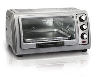 Hamilton Beach - Easy Reach Toaster Oven with Roll-Top Door - Silver - Front_Zoom