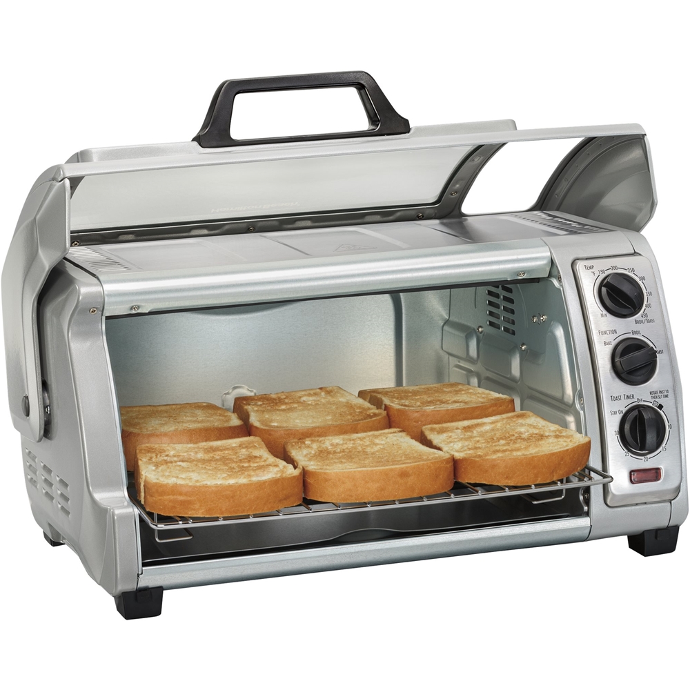 Hamilton Beach Easy Reach Toaster Oven with RollTop Door Silver 31127D