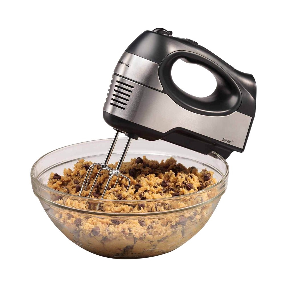 Hamilton Beach Red 6 Speed Hand Mixer with Beaters, Dough Hooks, Whisk, and  Easy Access Snap-On Case 62633R