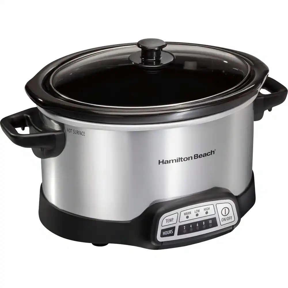 Hamilton Beach - 4 Quart Programmable Slow Cooker - Silver
