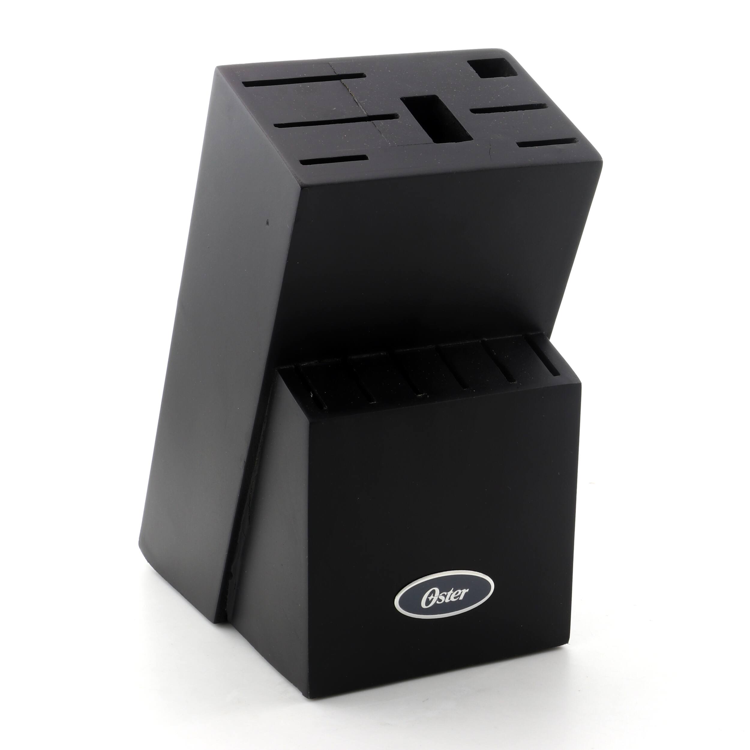 Alt View 1. Oster - Oster Edgefield 14 Piece Stainless Steel Cutlery Knife Set with Black Knife Block - Black.