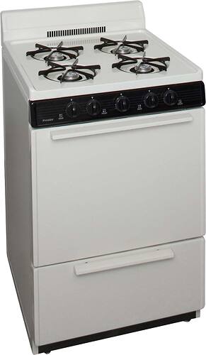 Angle View: Premier - 24" Freestanding Gas Range - Biscuit